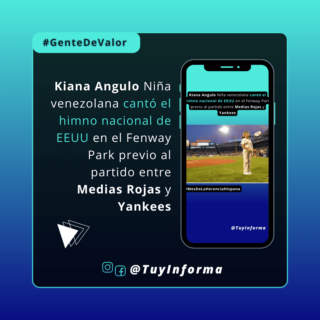 Kiana Angulo Niña venezolana cantó el himno nacional de EEUU en el Fenway Park previo al partido entre Medias Rojas y Yankees