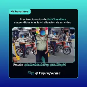 Tres funcionarios de PoliCharallave suspendidos tras la viralización de un video