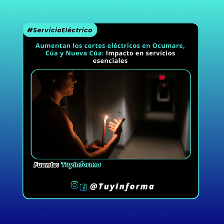 Aumentan los cortes eléctricos en Ocumare, Cúa y Nueva Cúa: Impacto en servicios esenciales