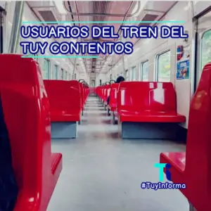 usuarios del tren del tuy contentos